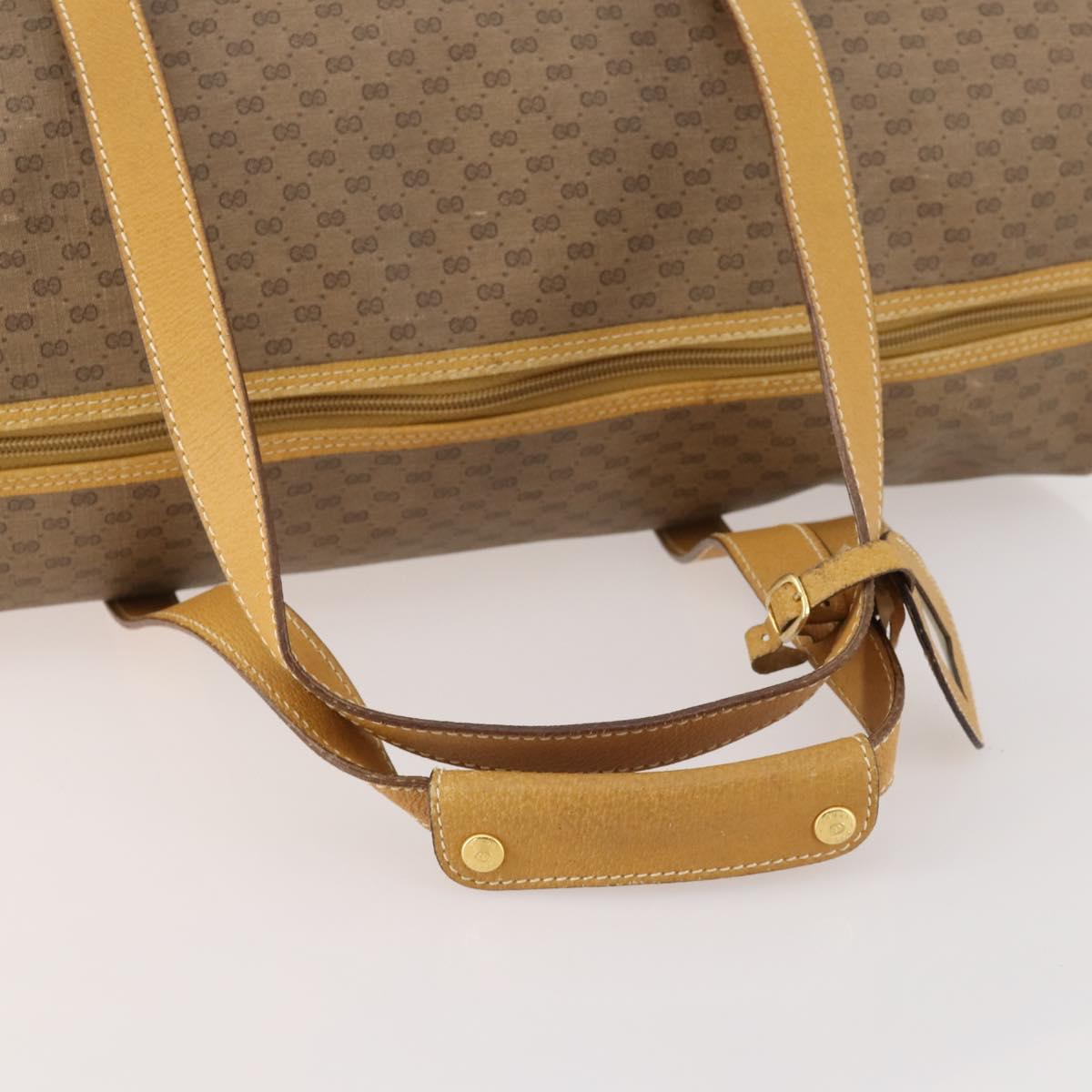 GUCCI Micro GG Supreme Boston Bag PVC Beige Gold Auth BA10065