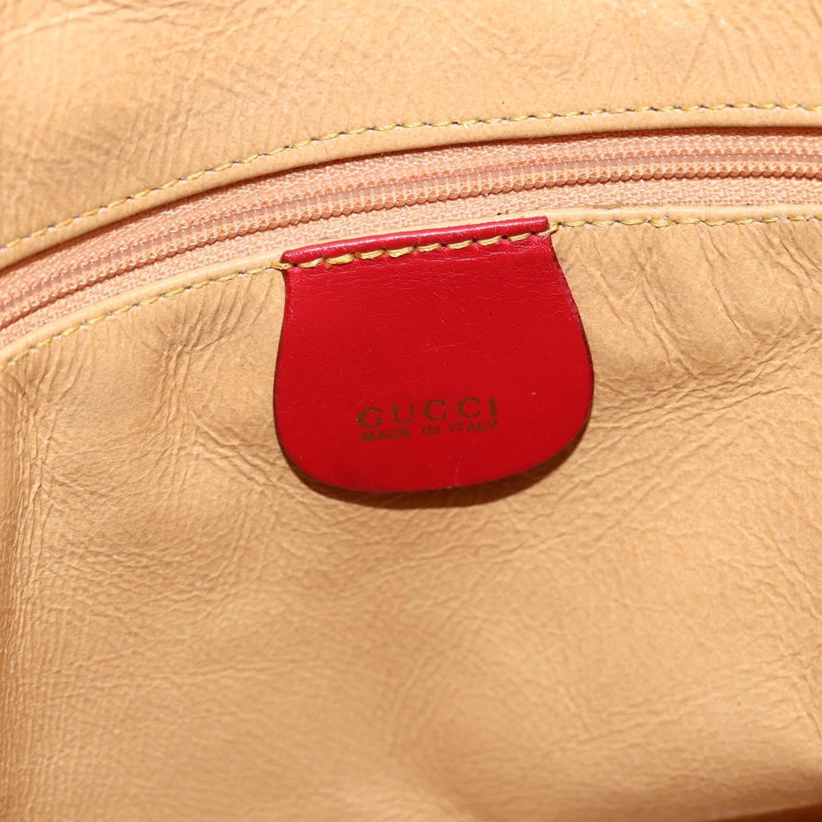 GUCCI Bamboo Shoulder Bag Suede 2way Red Gold 001 1577 2615 Auth BA10066