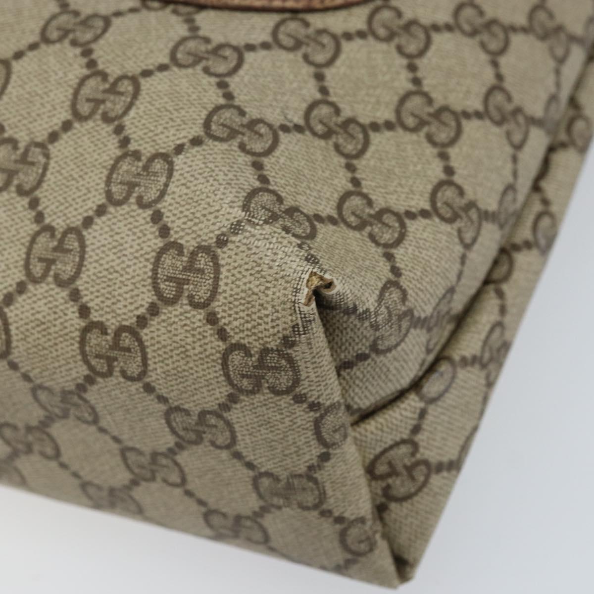 GUCCI GG Supreme Web Sherry Line Tote Bag PVC Beige Gold 39 02 003 Auth BA10068