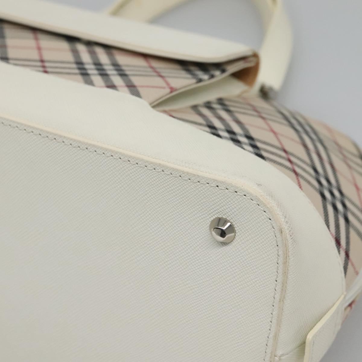 BURBERRY Nova Check Hand Bag Canvas Beige Auth BA1007