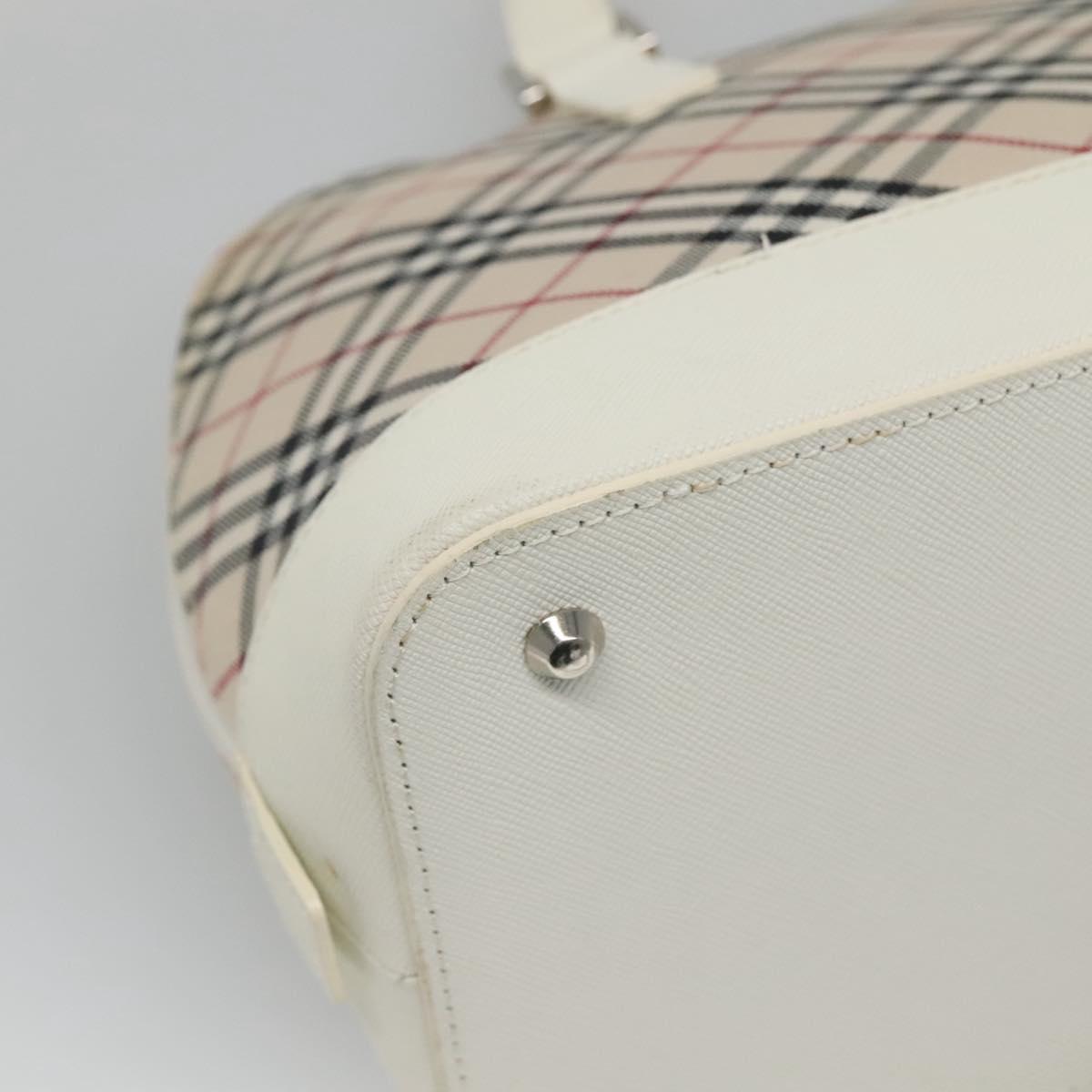 BURBERRY Nova Check Hand Bag Canvas Beige Auth BA1007