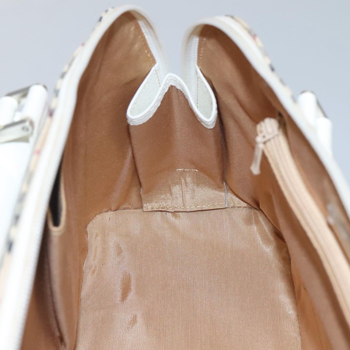 BURBERRY Nova Check Hand Bag Canvas Beige Auth BA1007