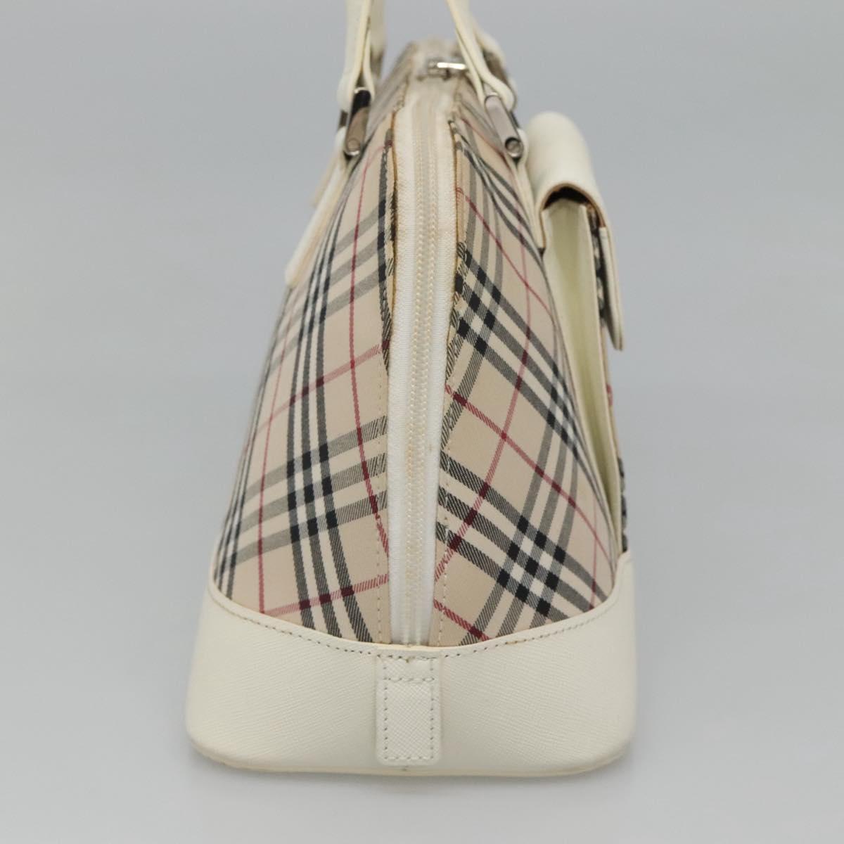 BURBERRY Nova Check Hand Bag Canvas Beige Auth BA1007