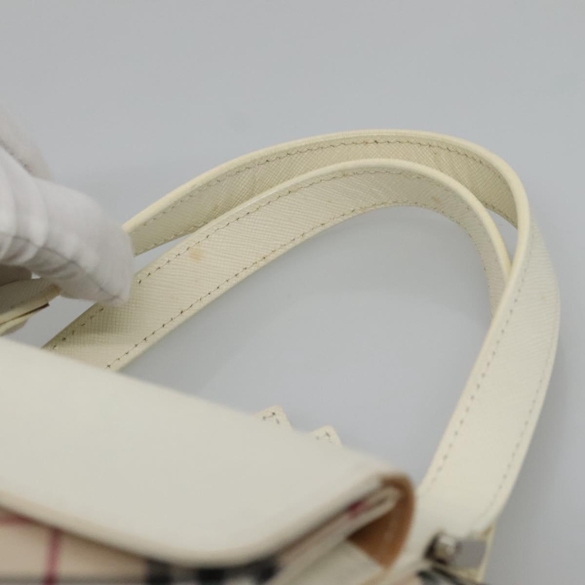 BURBERRY Nova Check Hand Bag Canvas Beige Auth BA1007