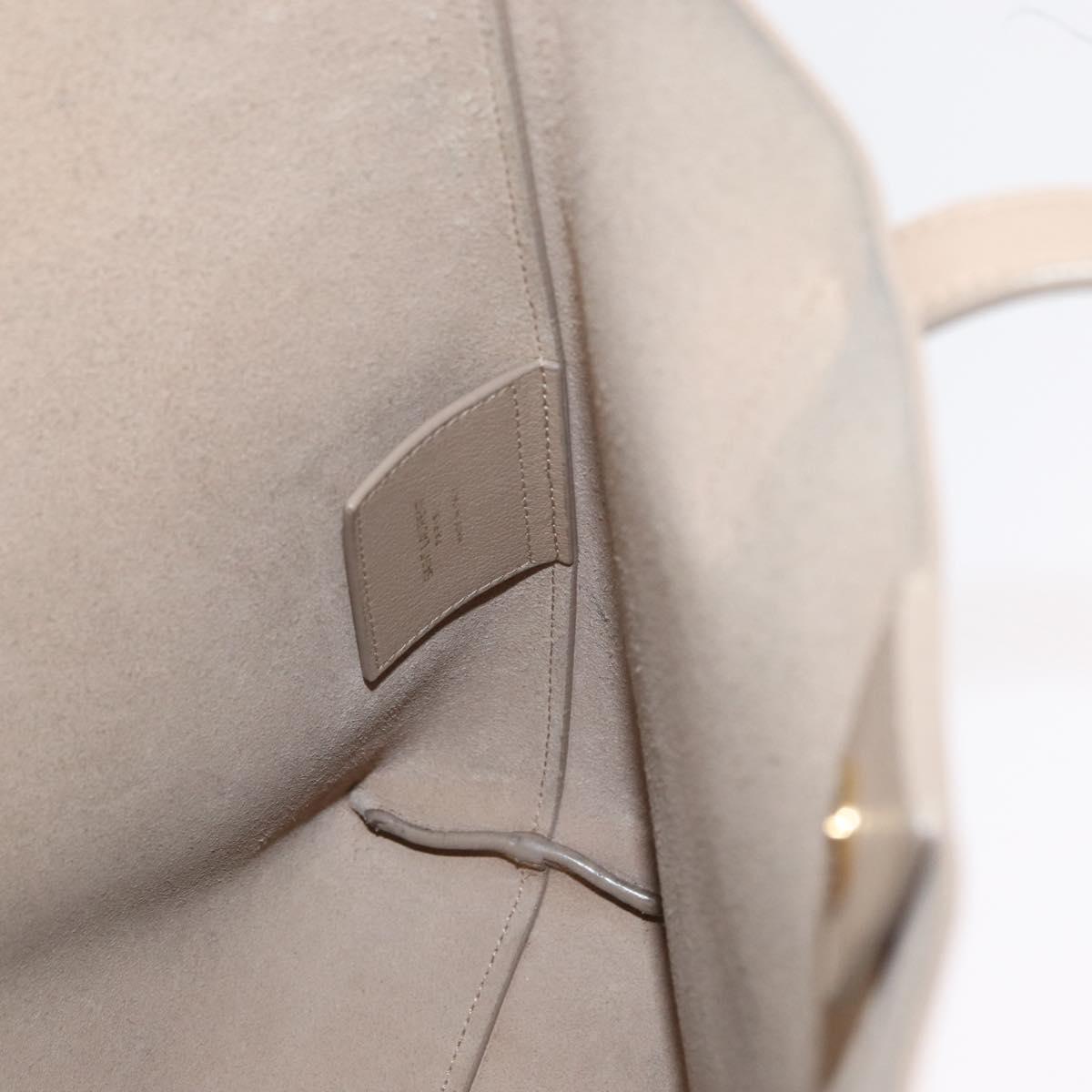 SAINT LAURENT Tote Bag Leather 2way Beige Gold Auth BA10070