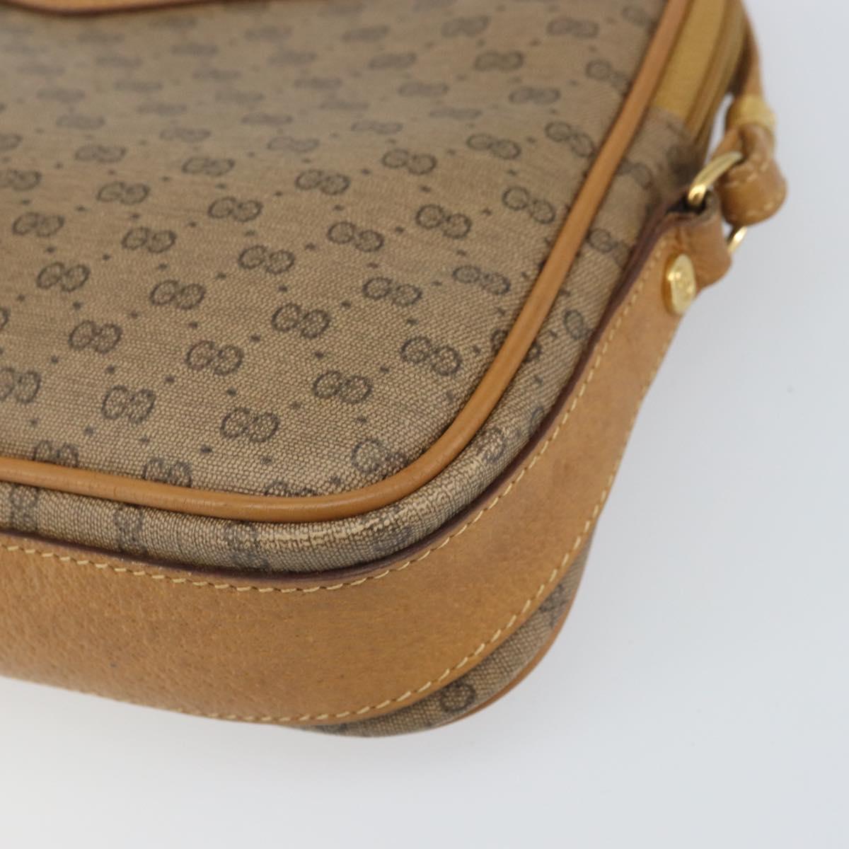 GUCCI Micro GG Supreme Shoulder Bag PVC Beige Gold 007 123 0428 Auth BA10077