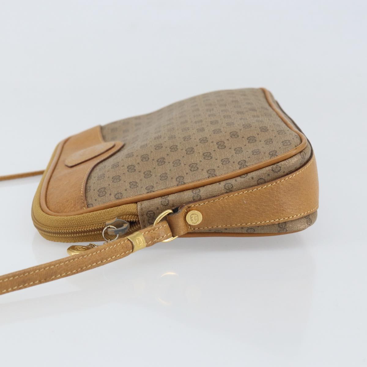 GUCCI Micro GG Supreme Shoulder Bag PVC Beige Gold 007 123 0428 Auth BA10077