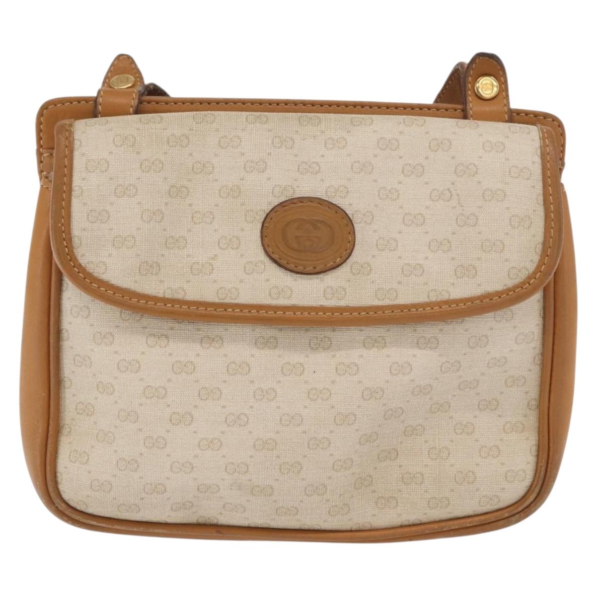 GUCCI Micro GG Supreme Shoulder Bag PVC Beige Gold 007 23 0114 Auth BA10078