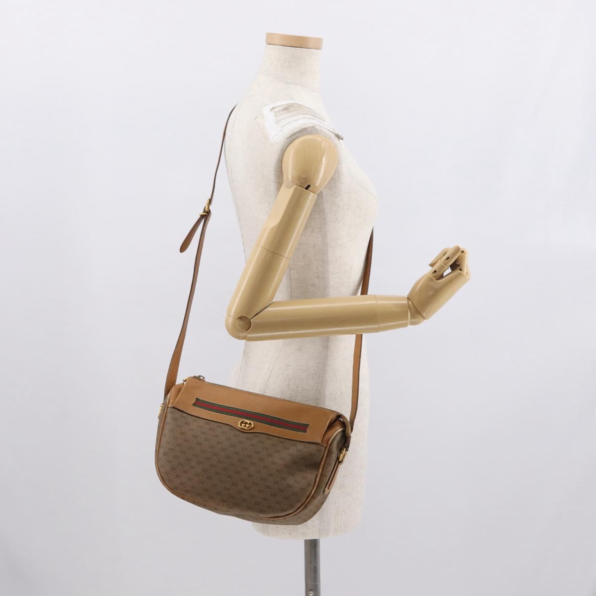 GUCCI Micro GG Supreme Web Sherry Line Bag PVC Beige 001 115 0918 Auth BA10081