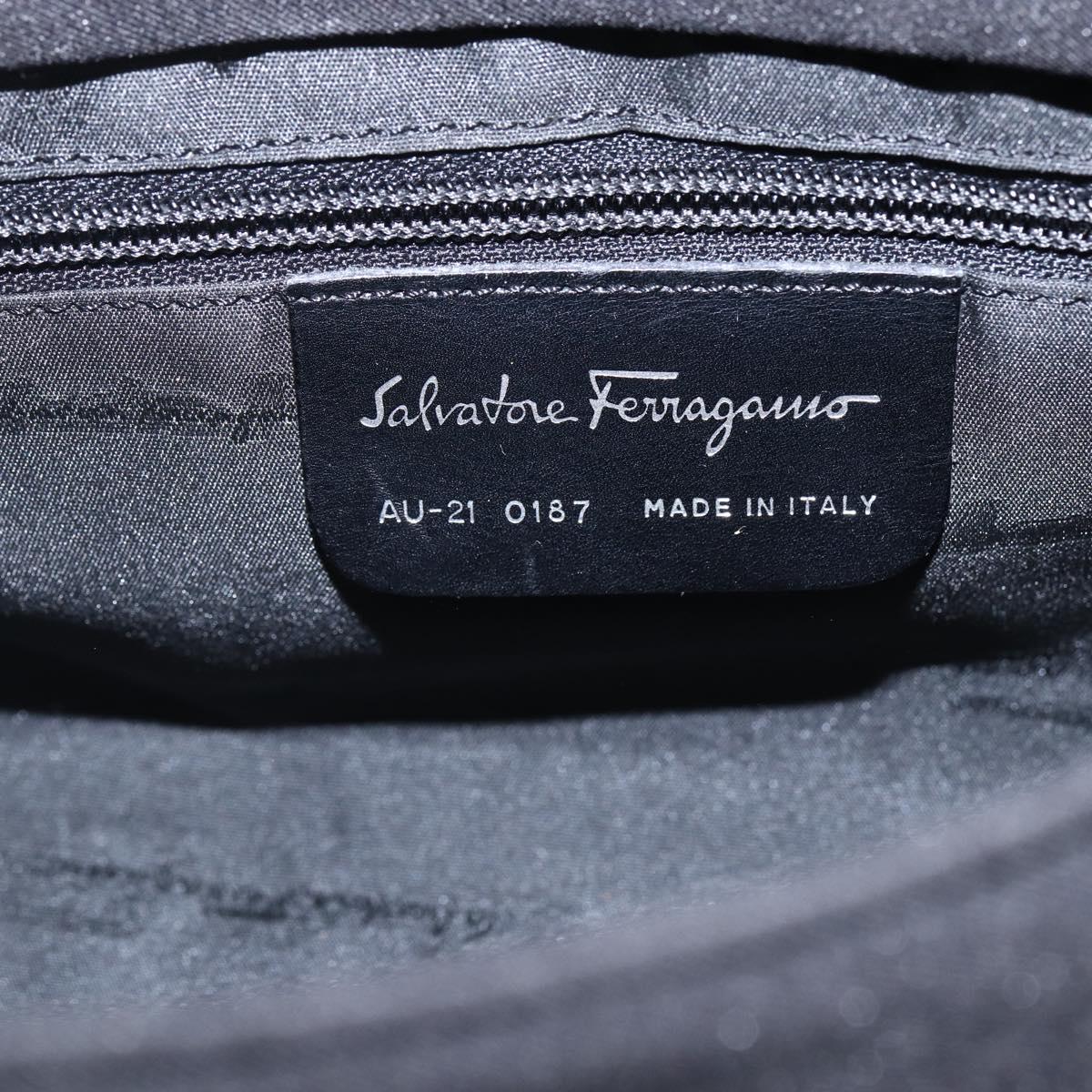 Salvatore Ferragamo Hand Bag Nylon Black Auth BA10082