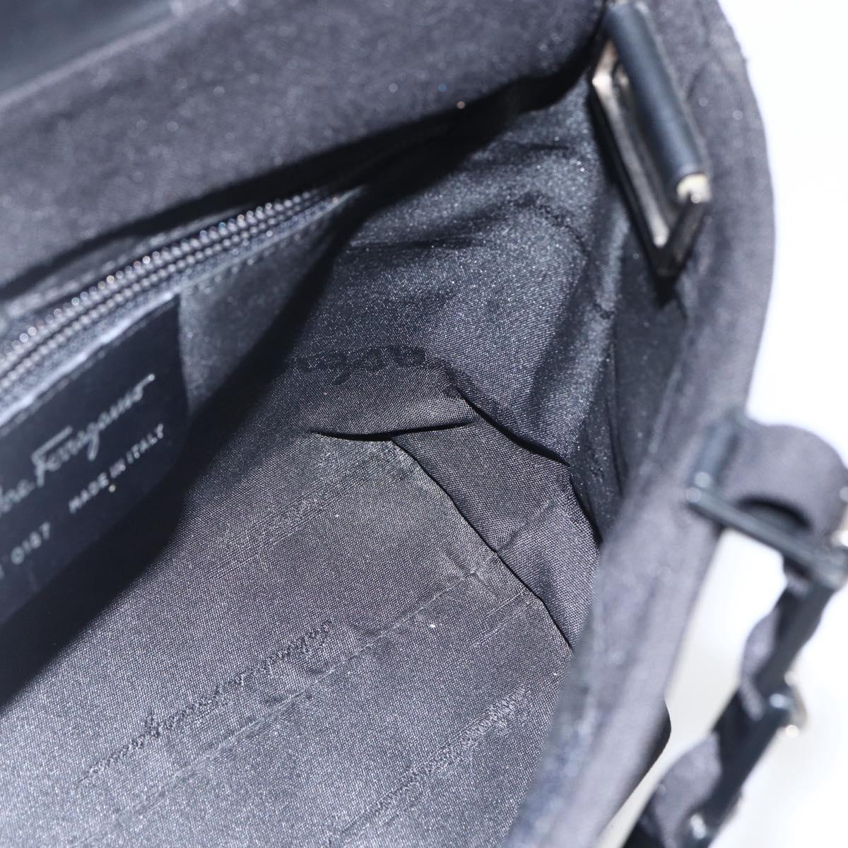 Salvatore Ferragamo Hand Bag Nylon Black Auth BA10082