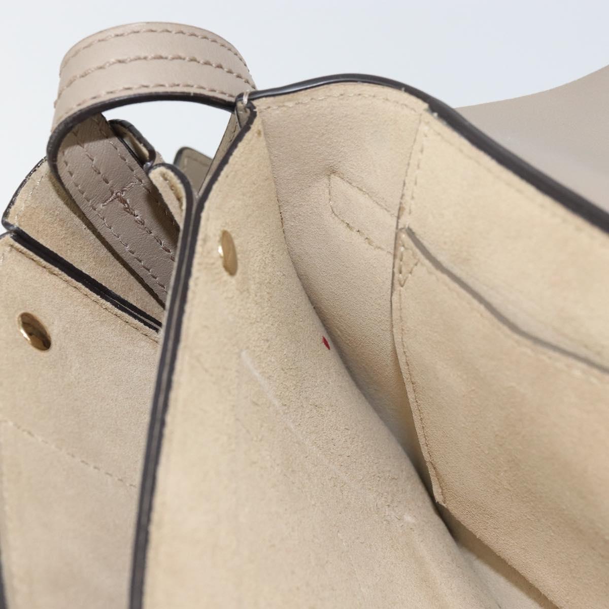 Chloe Fay Shoulder Bag Leather Suede Beige Gold Auth BA10083V