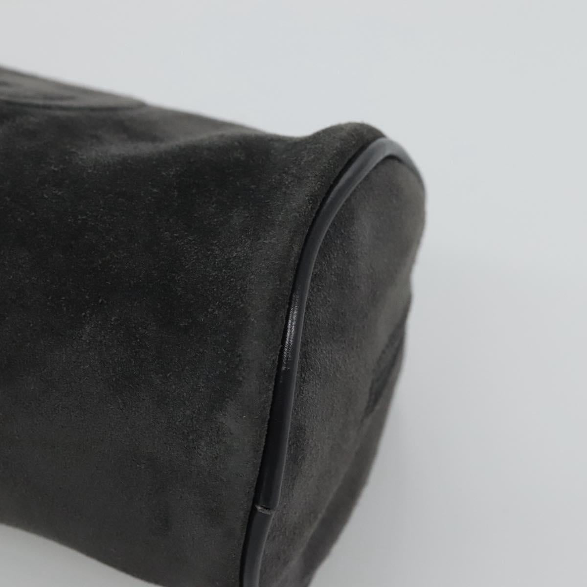 GUCCI Pouch Suede Gray Auth BA1009
