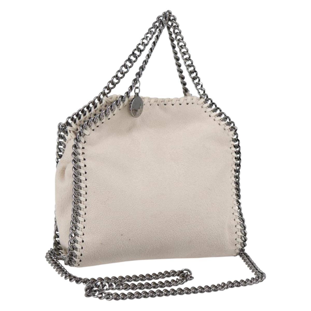 Stella MacCartney Chain Falabella Bag polyester 2way White 495151 Auth BA10096