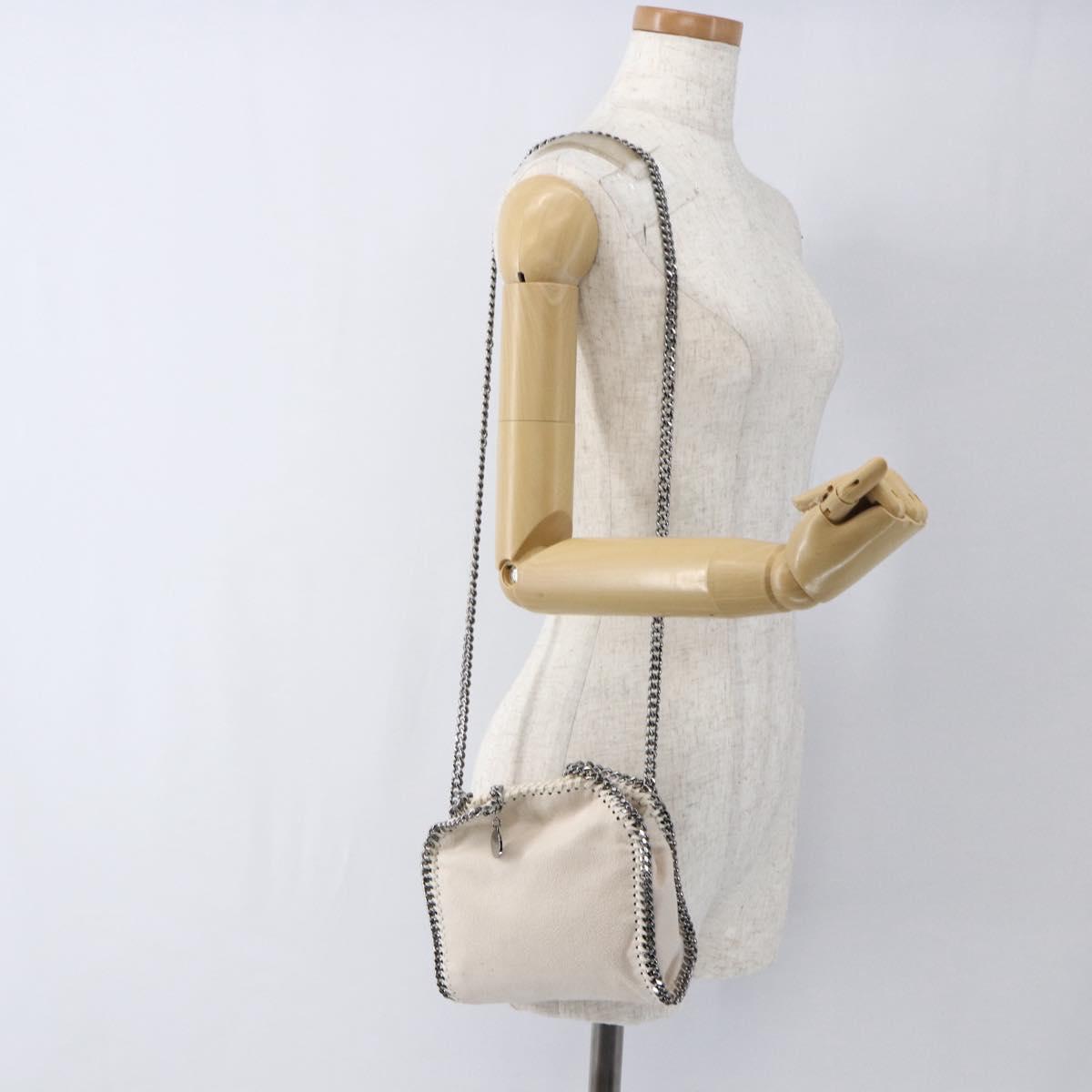 Stella MacCartney Chain Falabella Bag polyester 2way White 495151 Auth BA10096