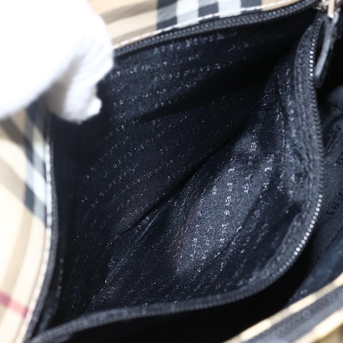 BURBERRY Nova Check Hand Bag PVC Beige Auth BA10104