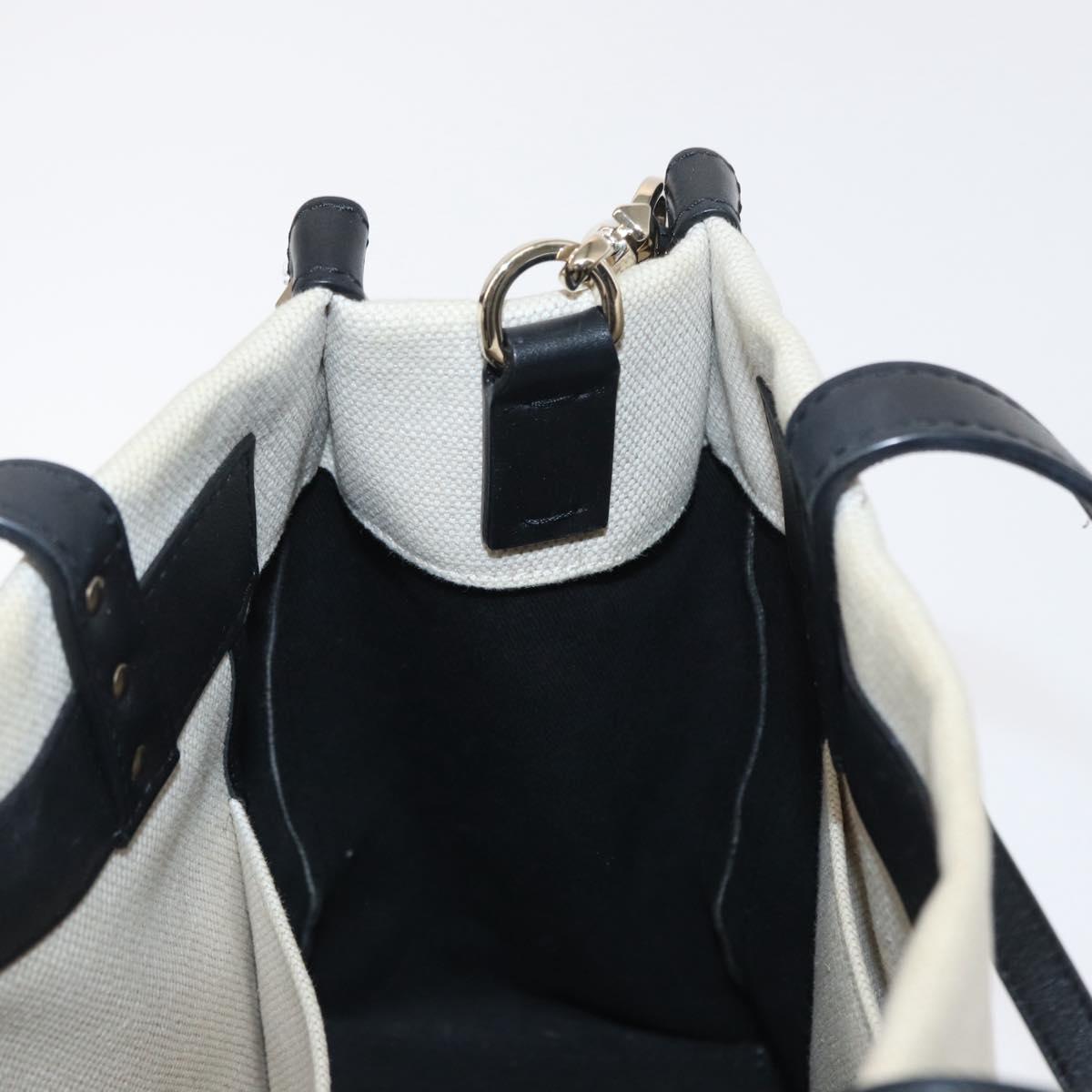 VALENTINO Tote Bag Canvas 2way Beige Gold Auth BA10106