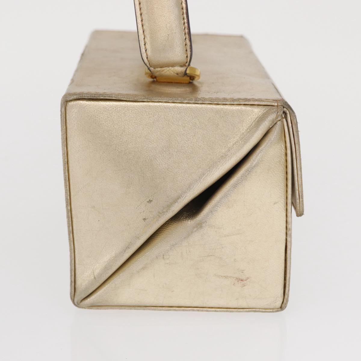 Salvatore Ferragamo Gancini Hand Bag Leather Gold Auth BA10111