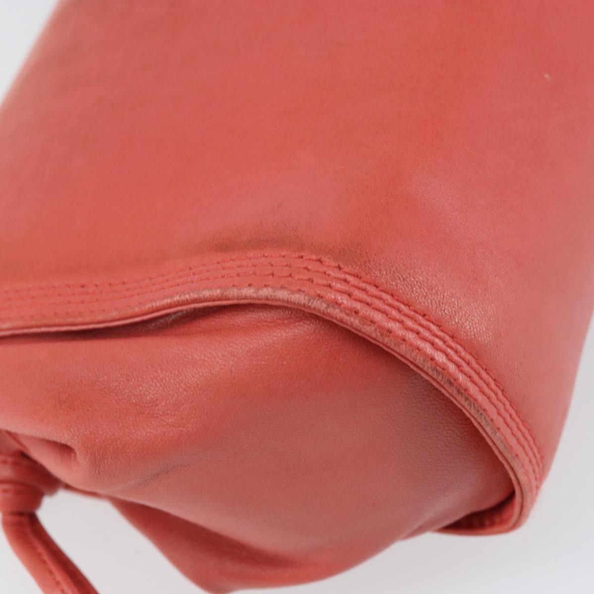 LOEWE Anagram Shoulder Bag Leather Pink Gold Auth BA10118