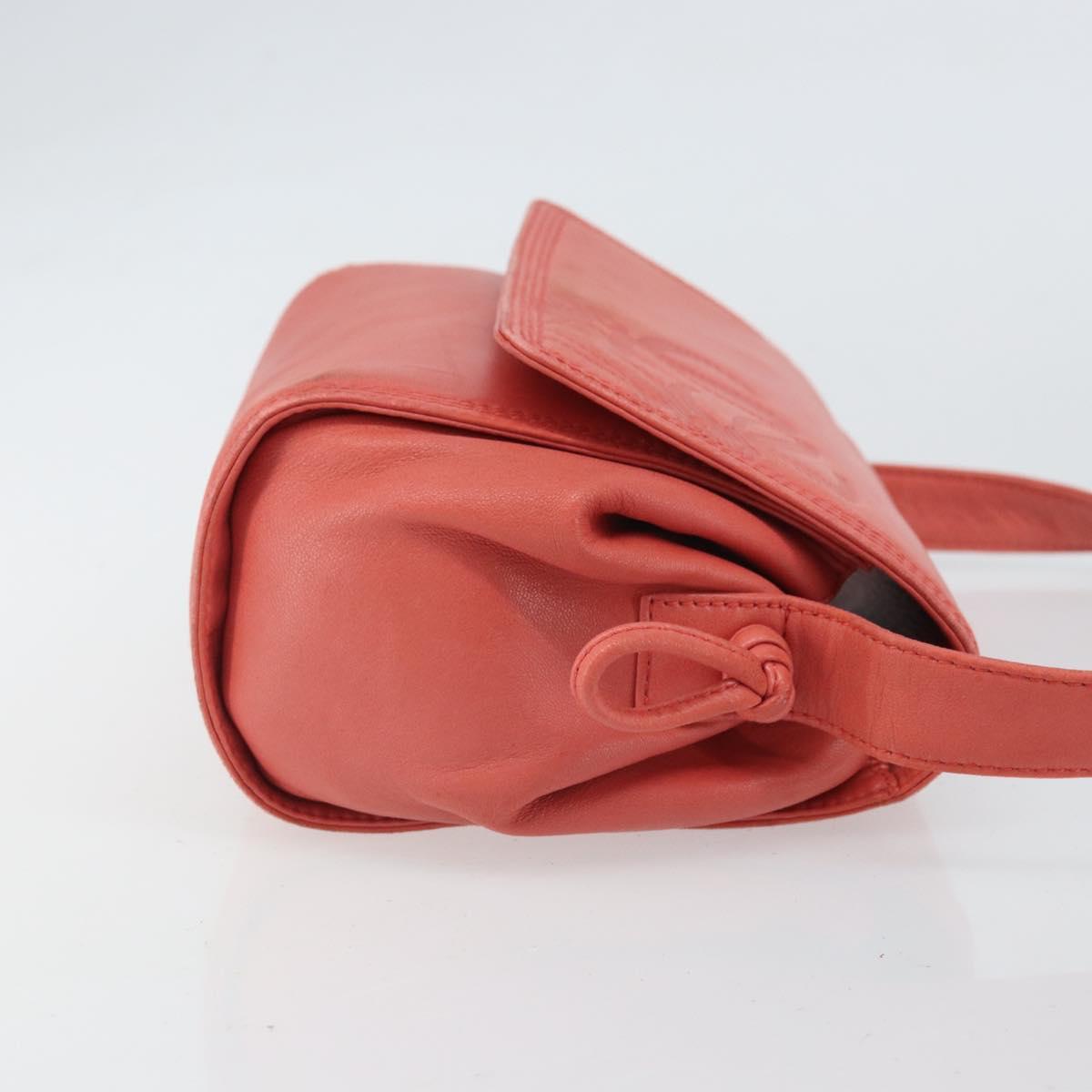 LOEWE Anagram Shoulder Bag Leather Pink Gold Auth BA10118
