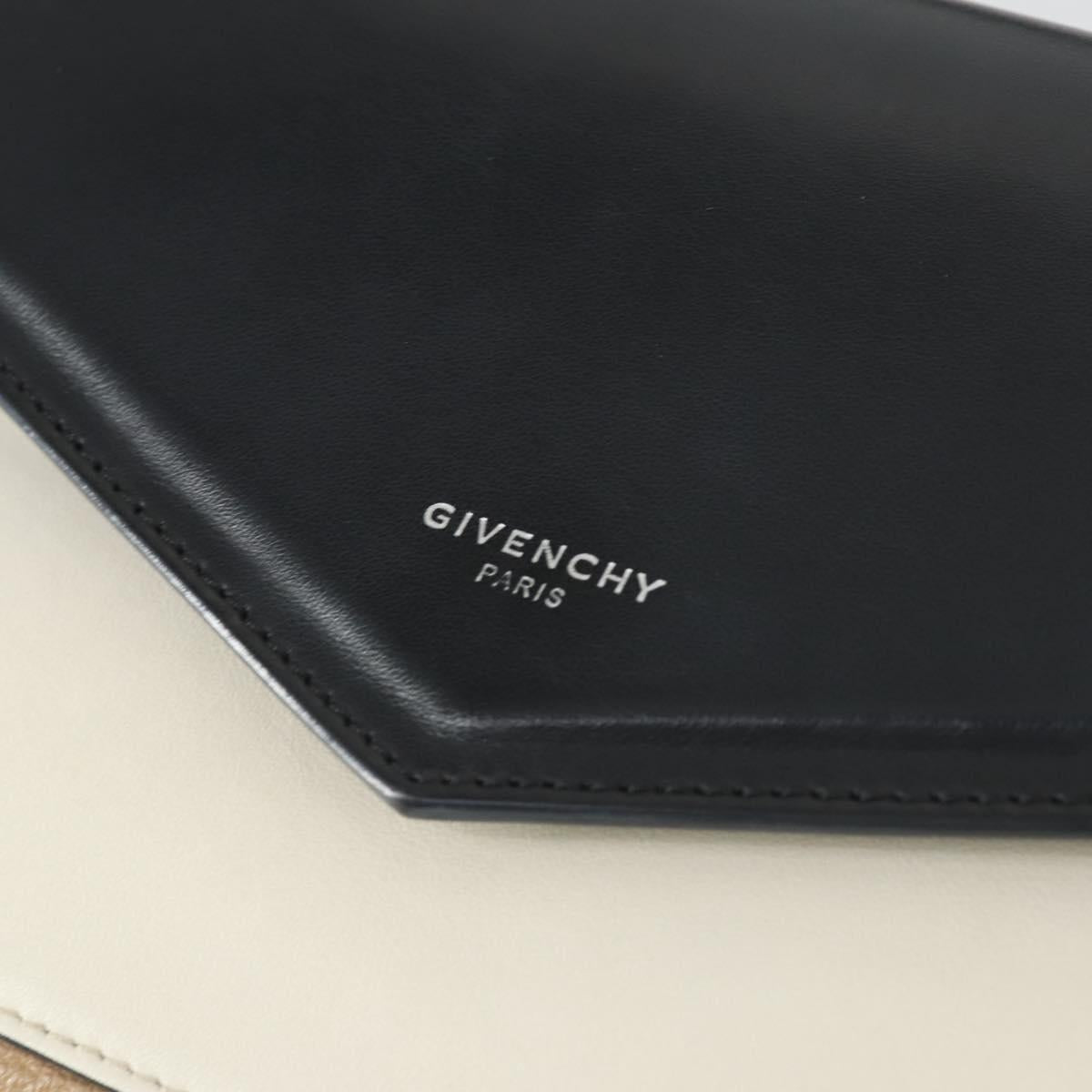 GIVENCHY Shoulder Bag Leather Black Silver Auth BA10120