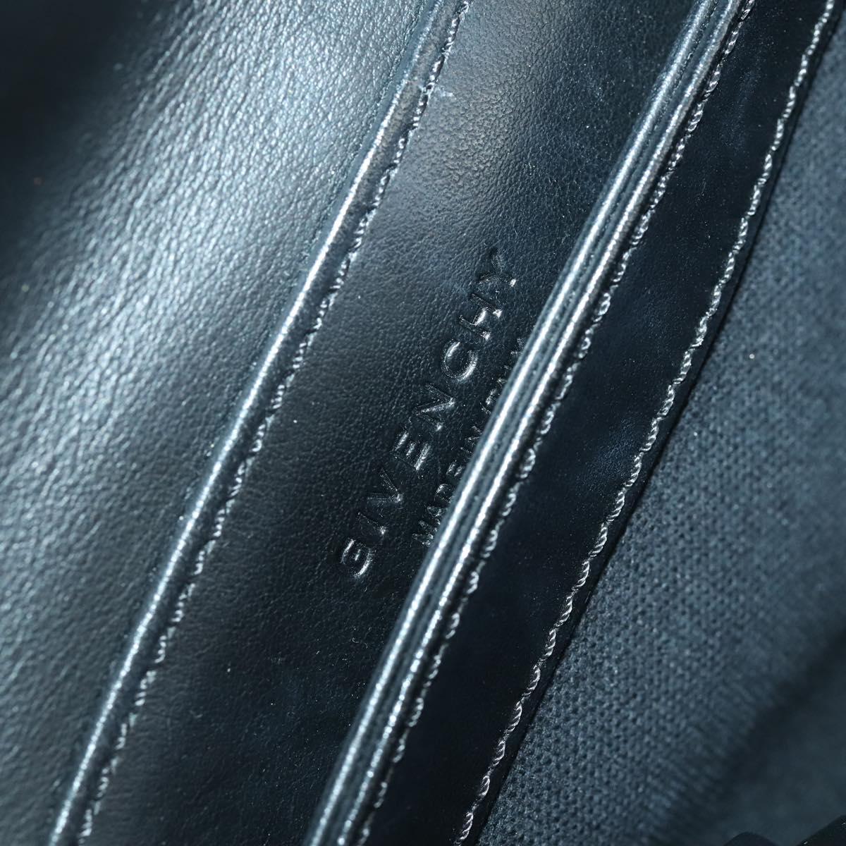 GIVENCHY Shoulder Bag Leather Black Silver Auth BA10120