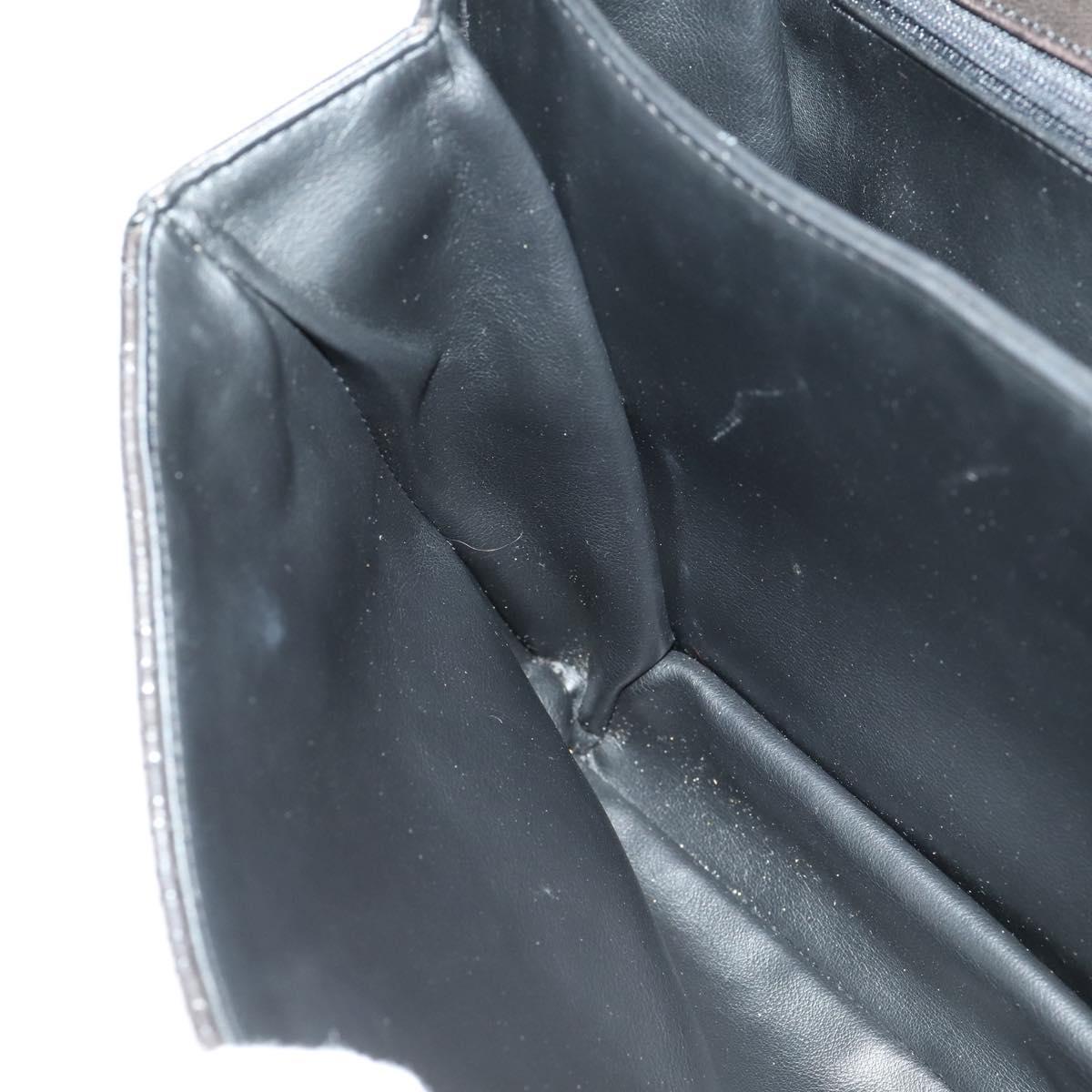 BALLY Hand Bag Leather 2way Black Gold Auth BA10122