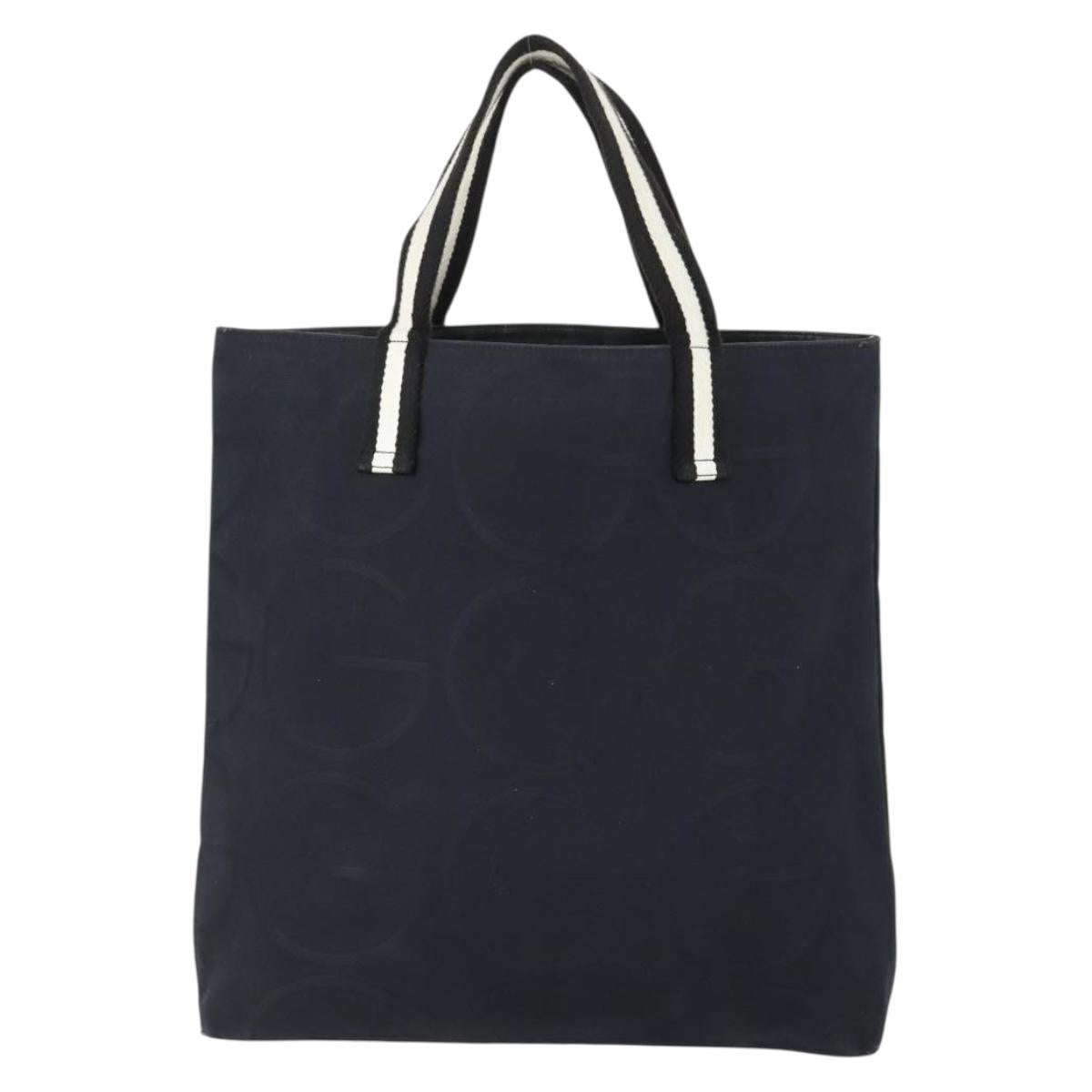 GUCCI Tote Bag Canvas Navy 123439 Auth BA10125
