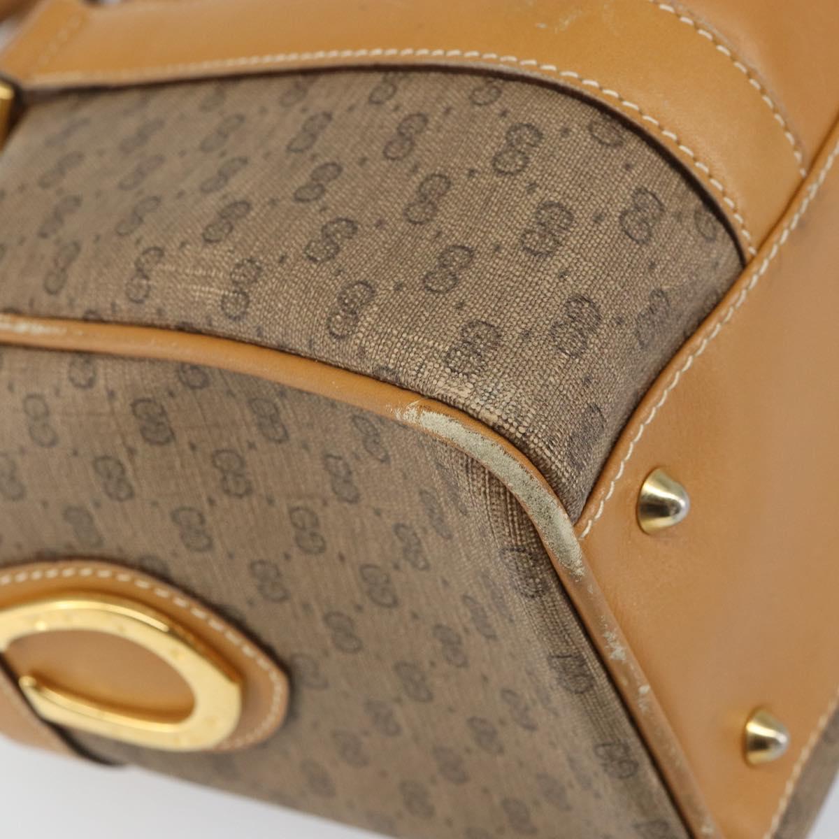 GUCCI Micro GG Supreme Hand Bag PVC Beige Gold 000 084 0158 Auth BA10129
