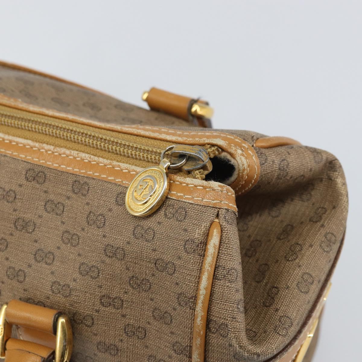 GUCCI Micro GG Supreme Hand Bag PVC Beige Gold 000 084 0158 Auth BA10129