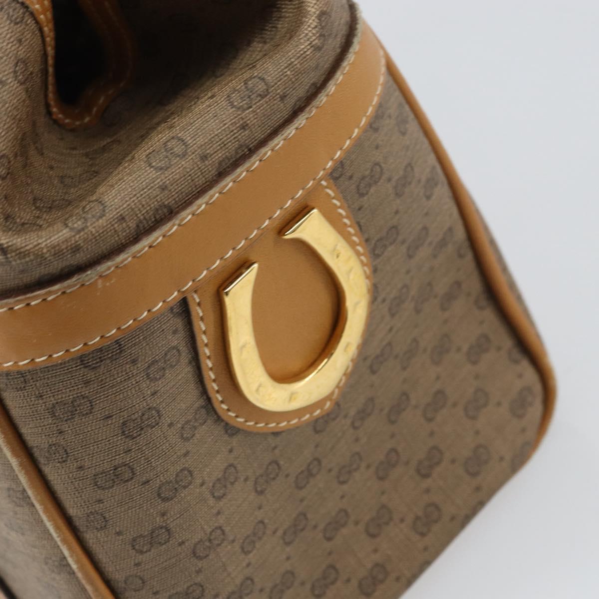 GUCCI Micro GG Supreme Hand Bag PVC Beige Gold 000 084 0158 Auth BA10129