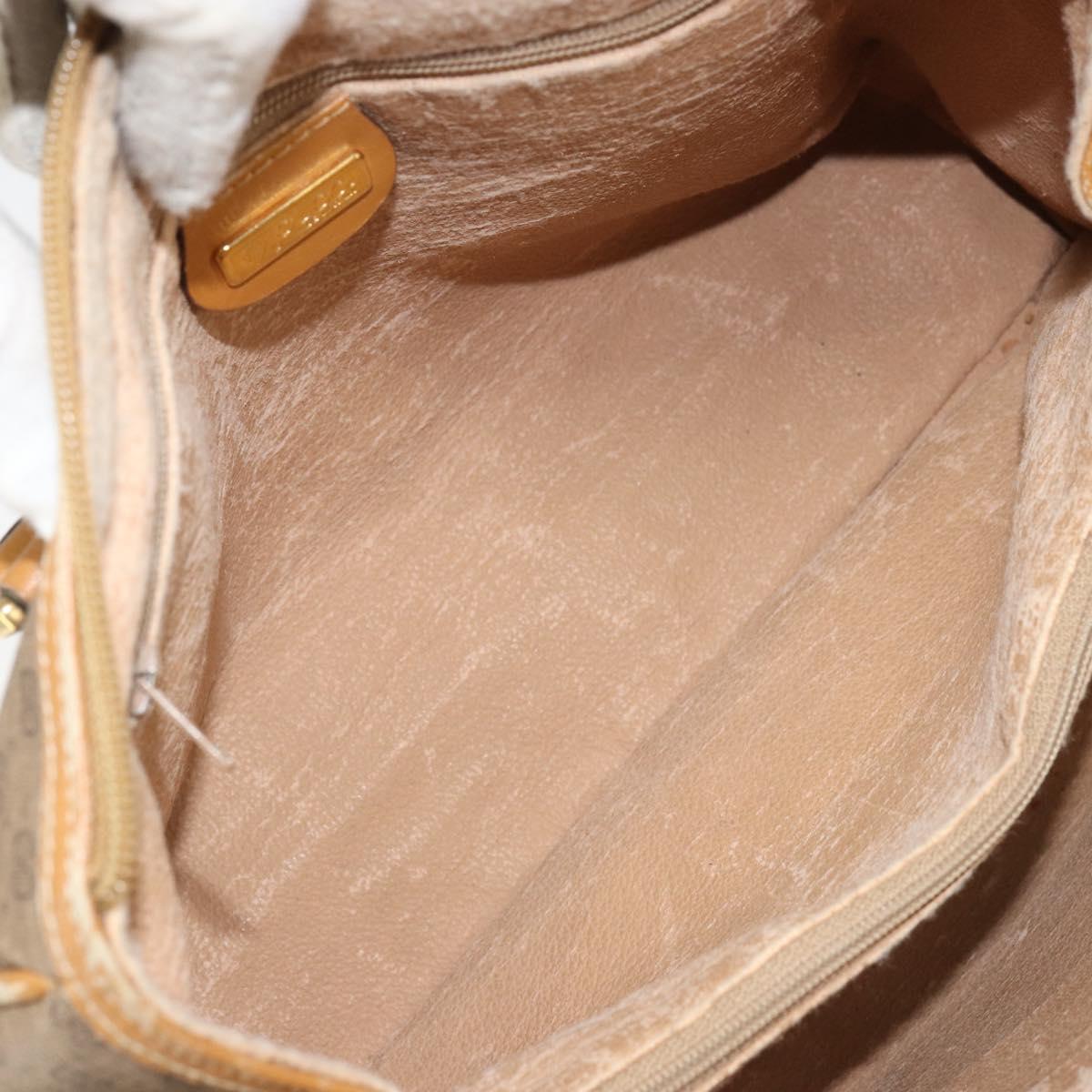 GUCCI Micro GG Supreme Hand Bag PVC Beige Gold 000 084 0158 Auth BA10129