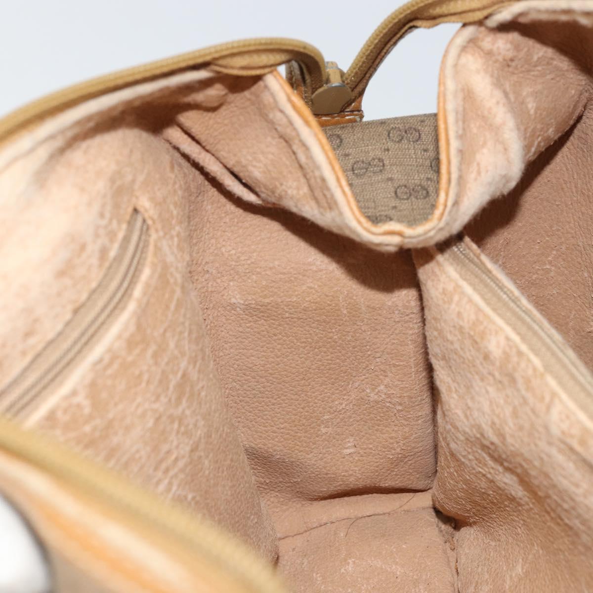 GUCCI Micro GG Supreme Hand Bag PVC Beige Gold 000 084 0158 Auth BA10129