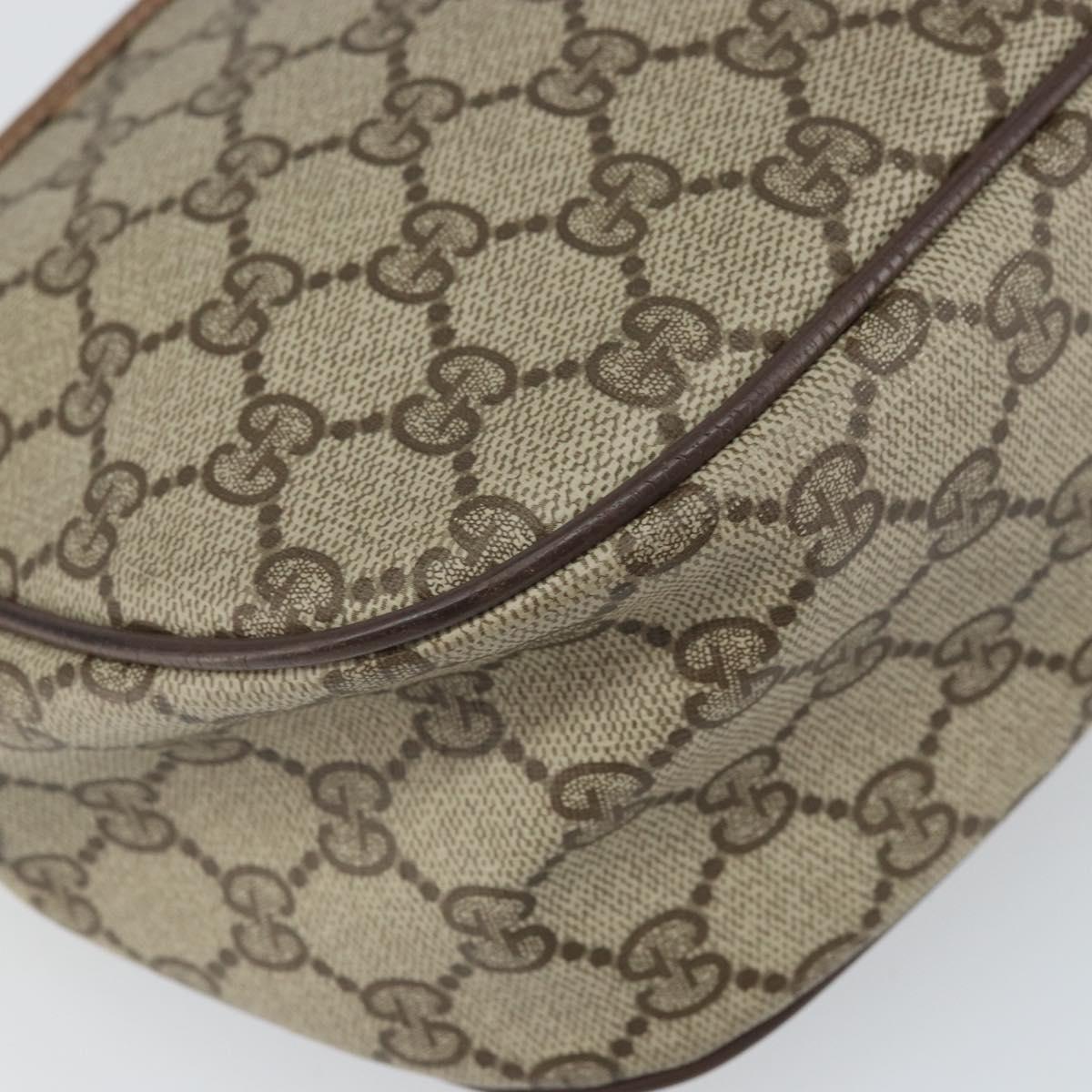 GUCCI GG Supreme Web Sherry Line Bag PVC Beige Gold 89 02 077 Auth BA10130