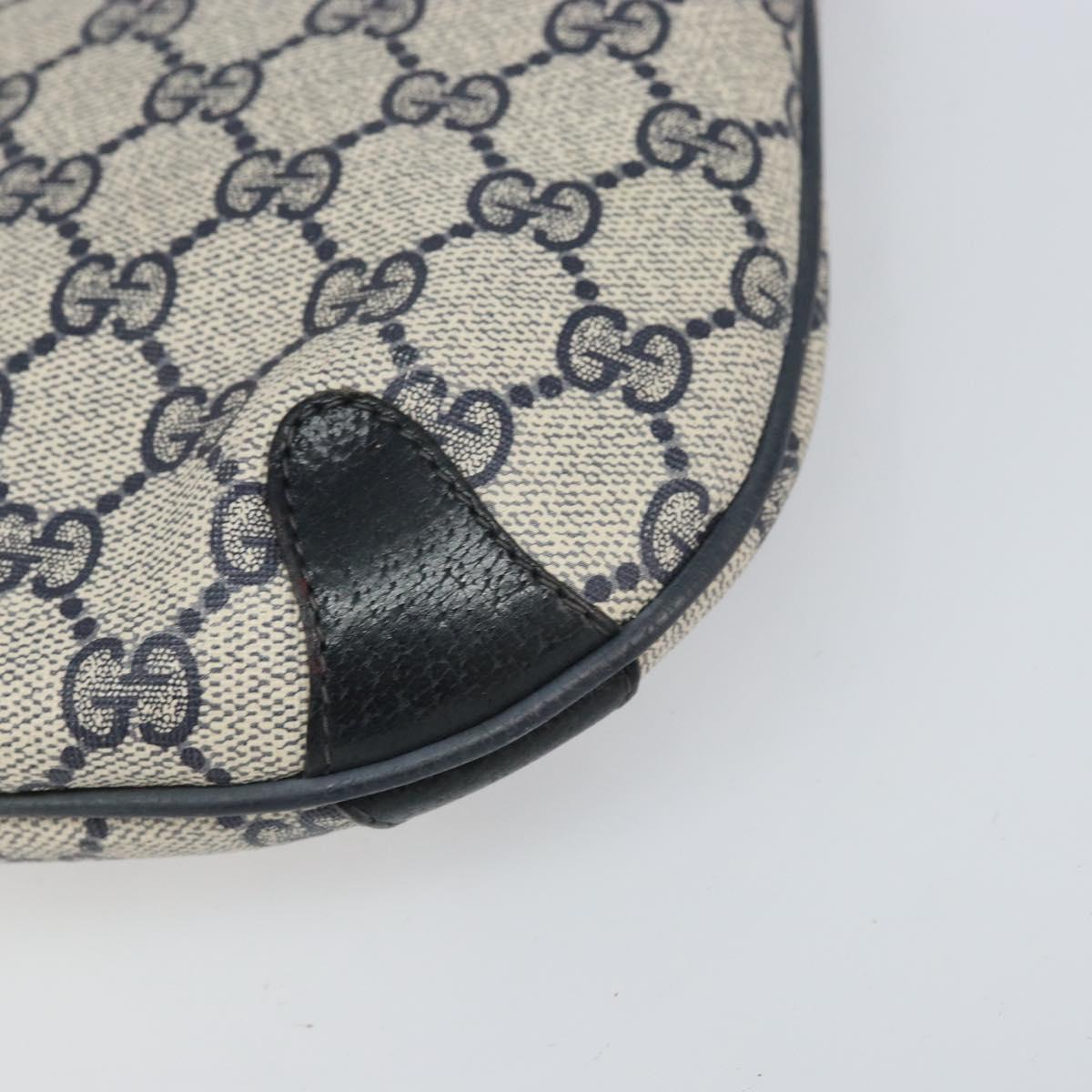 GUCCI GG Supreme Sherry Line Shoulder Bag PVC Navy Gold 39 02 026 Auth BA10131