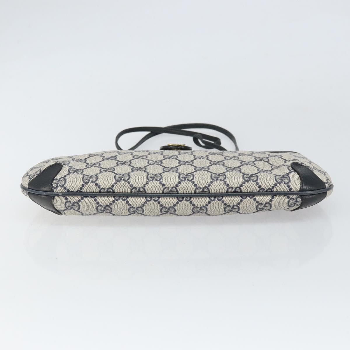 GUCCI GG Supreme Sherry Line Shoulder Bag PVC Navy Gold 39 02 026 Auth BA10131