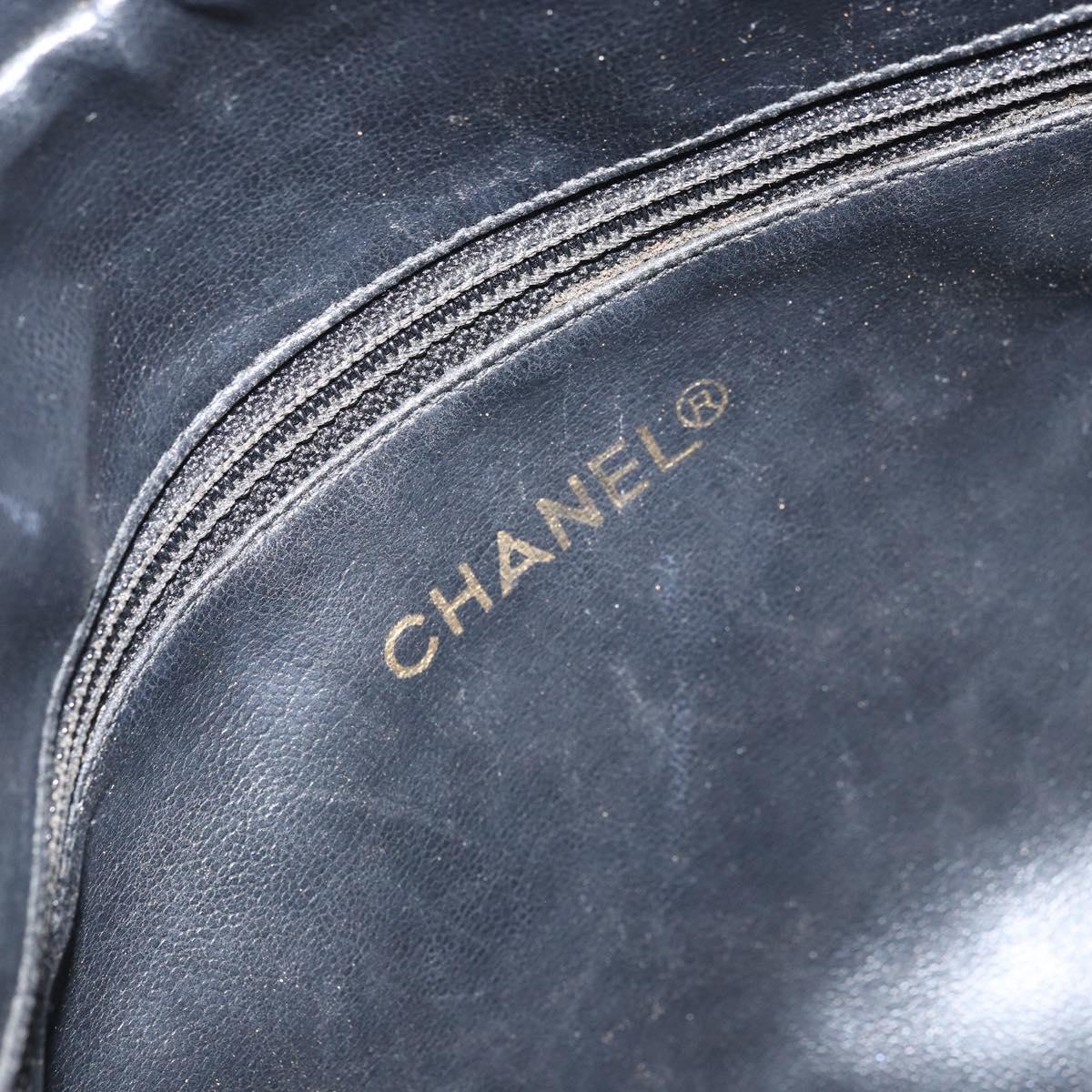 CHANEL Matelasse Chain Shoulder Bag Lamb Skin Black Gold CC Auth BA10132