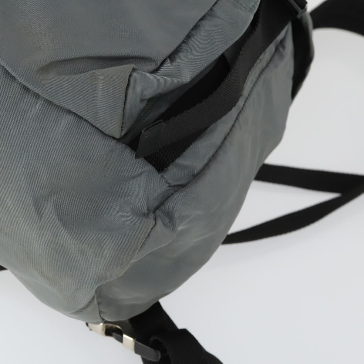 PRADA Backpack Nylon Gray Silver Auth BA10134