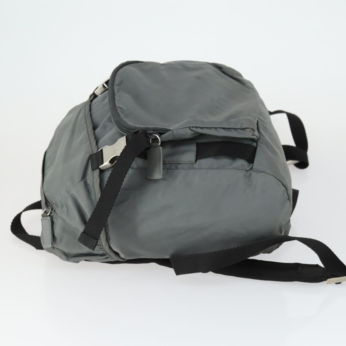 PRADA Backpack Nylon Gray Silver Auth BA10134
