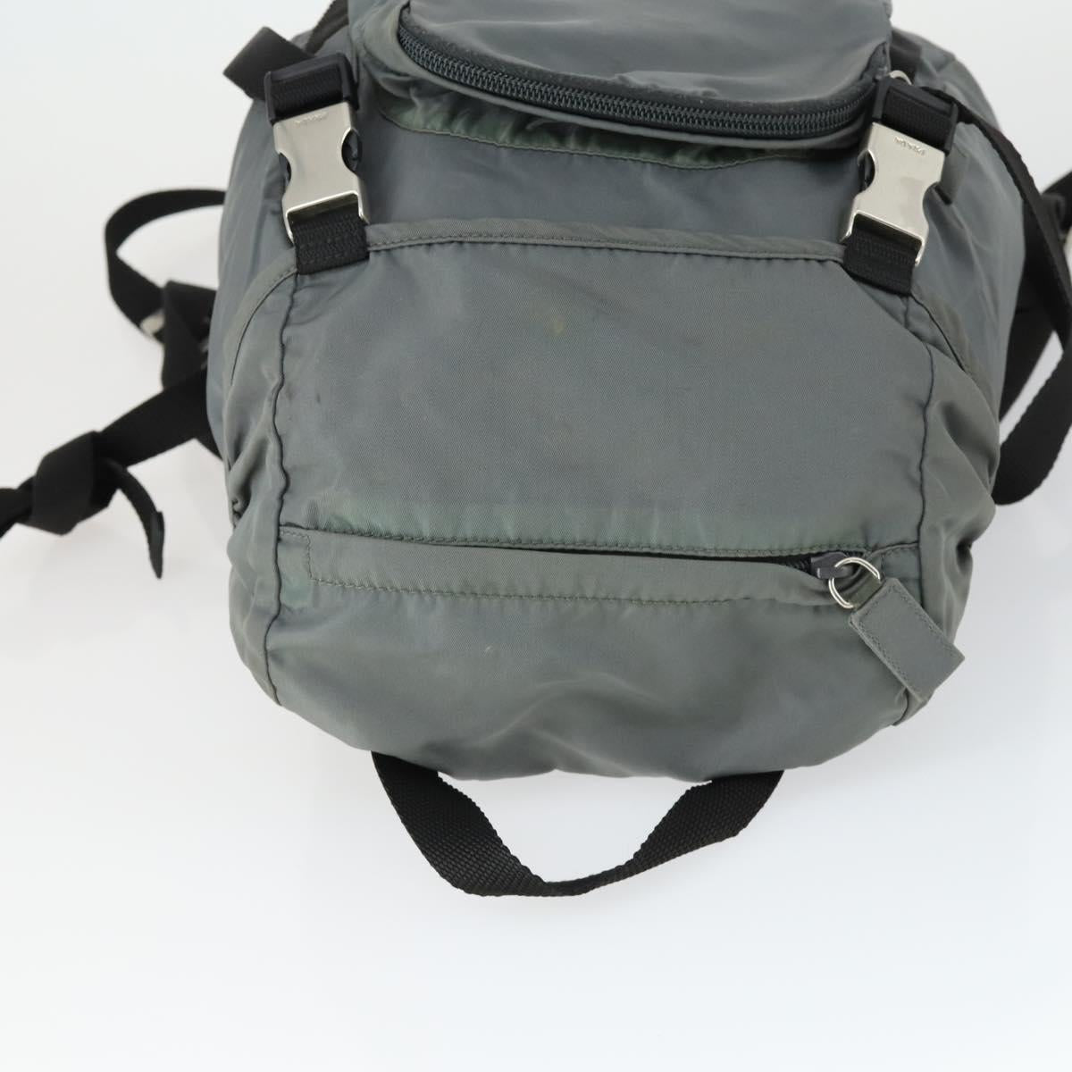 PRADA Backpack Nylon Gray Silver Auth BA10134