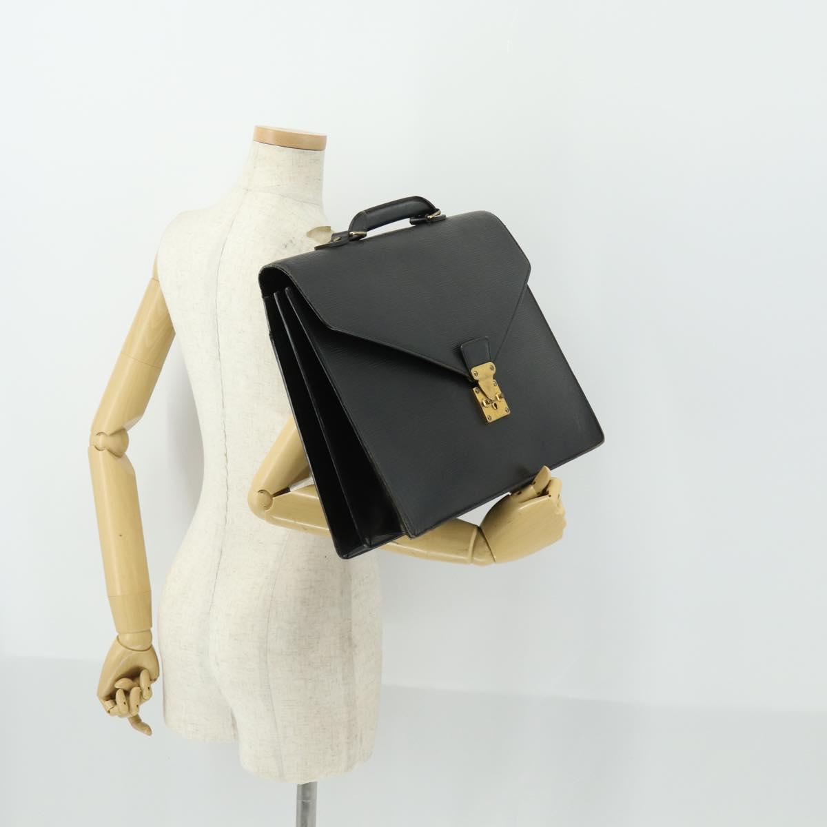 LOUIS VUITTON Epi Serviette Conseiller Briefcase Black M54422 LV Auth BA10153