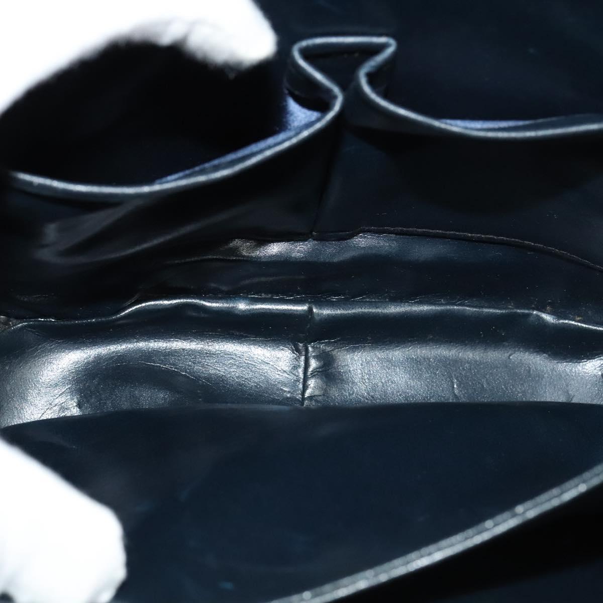 CELINE C Sulky Shoulder Bag Canvas Navy Gold Auth BA1018