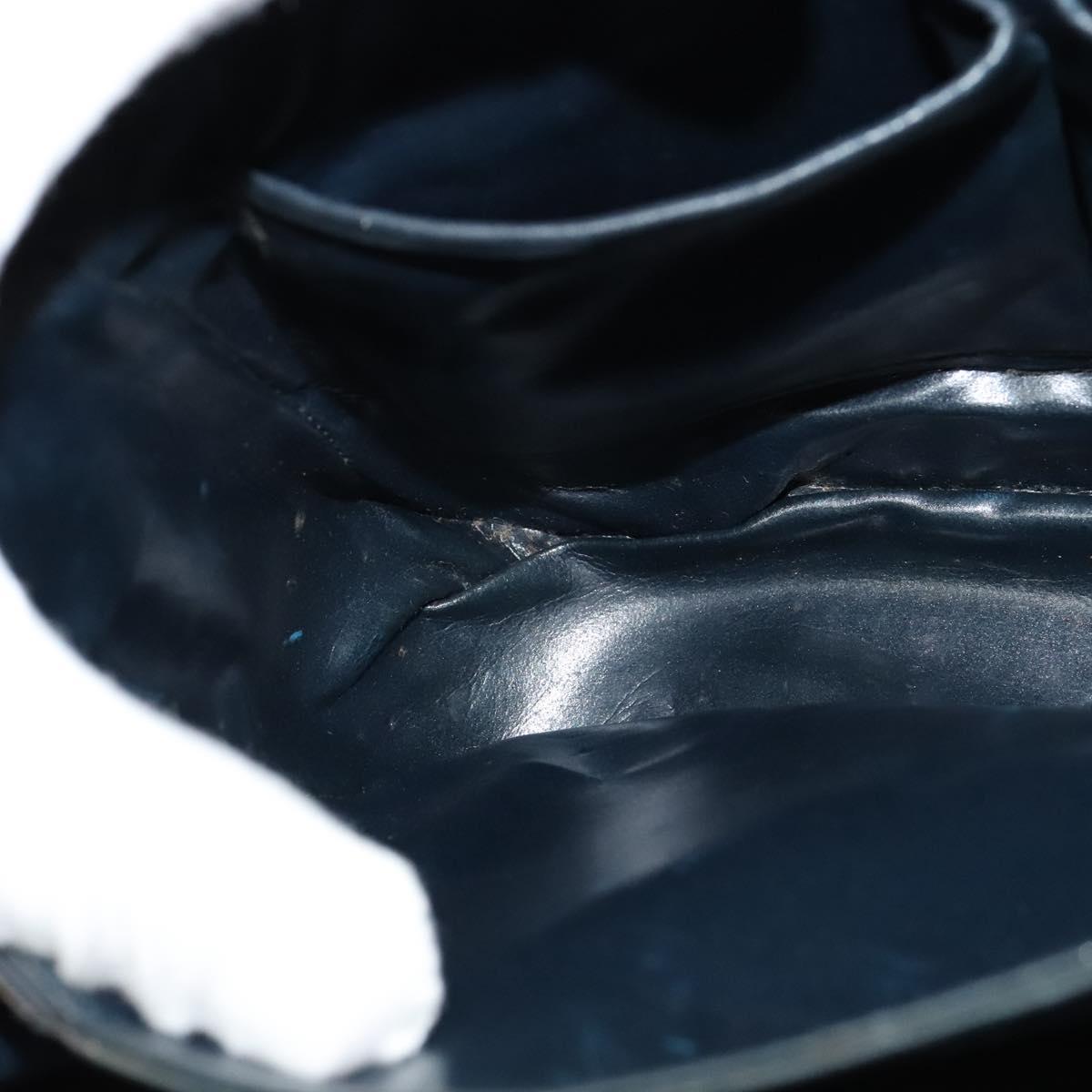 CELINE C Sulky Shoulder Bag Canvas Navy Gold Auth BA1018