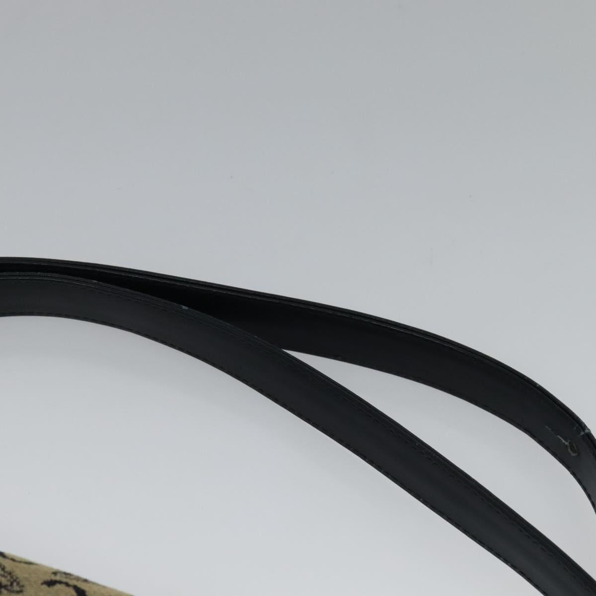 CELINE C Sulky Shoulder Bag Canvas Navy Gold Auth BA1018