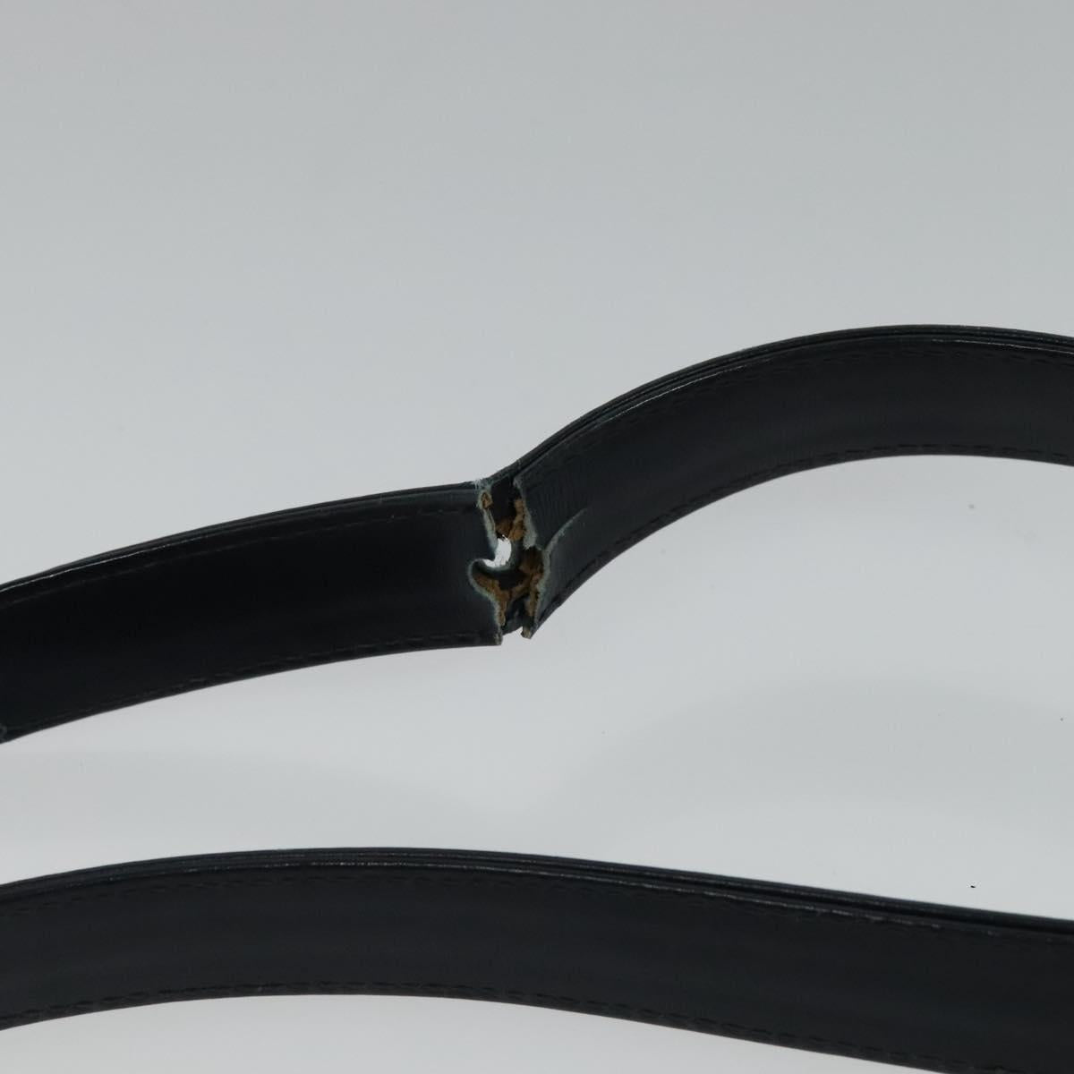 CELINE C Sulky Shoulder Bag Canvas Navy Gold Auth BA1018