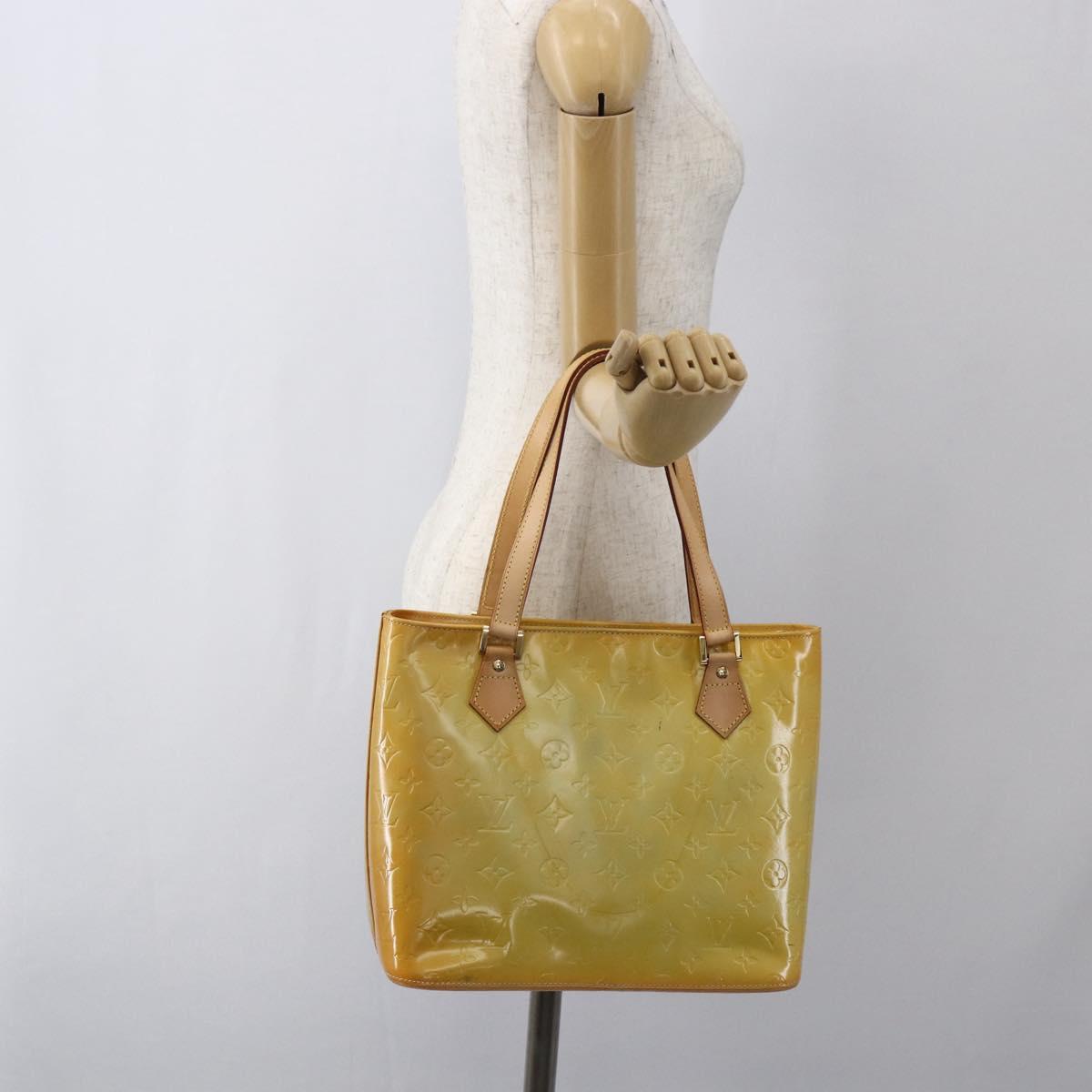 LOUIS VUITTON Monogram Vernis Houston Hand Bag Gris M91053 LV Auth BA10194