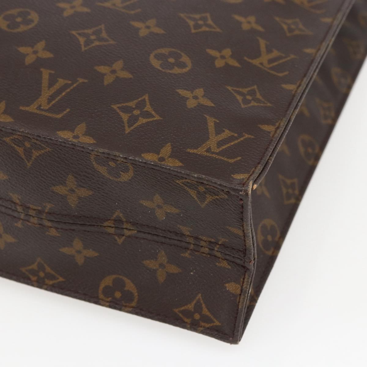 LOUIS VUITTON Monogram Sac Plat Hand Bag M51140 LV Auth BA10199