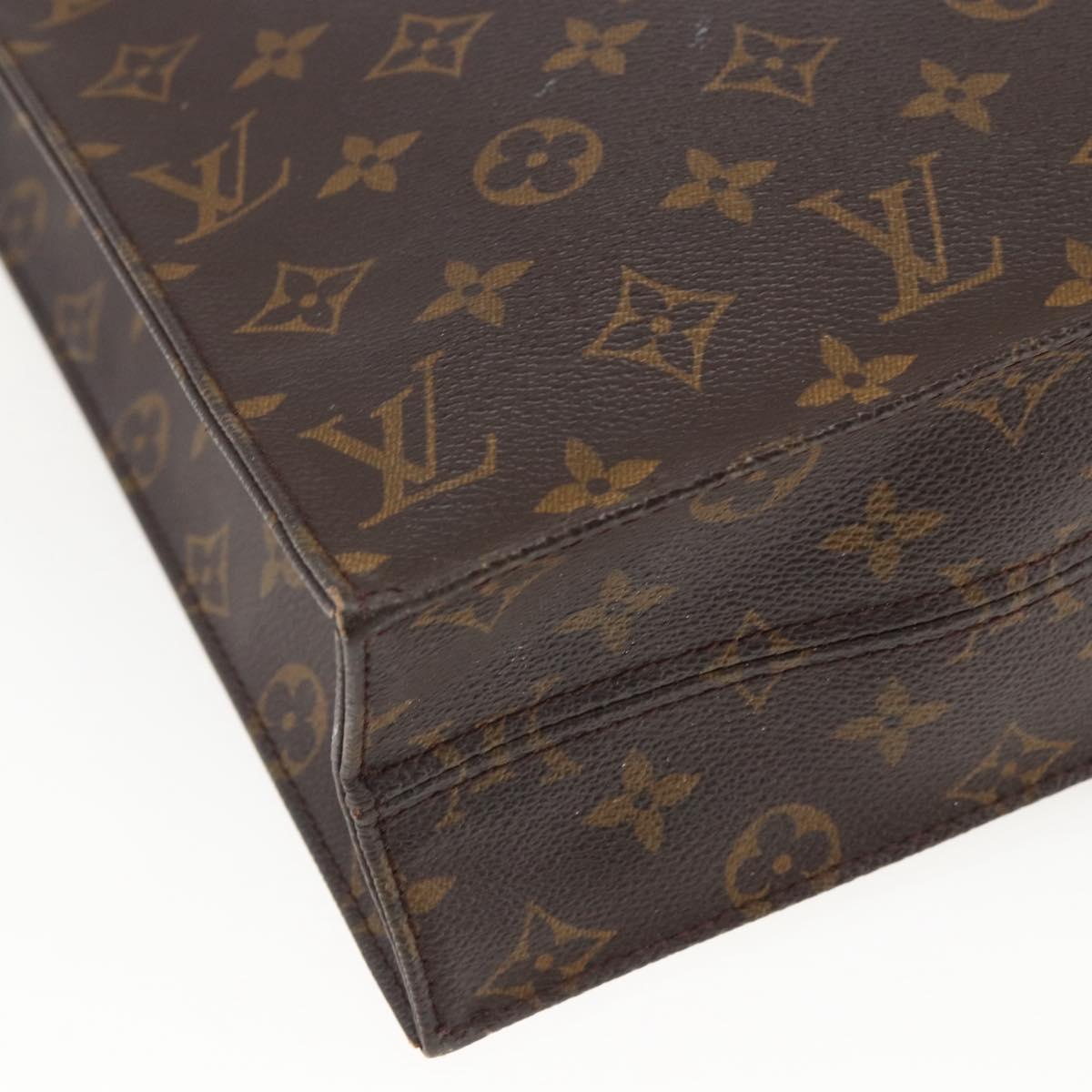 LOUIS VUITTON Monogram Sac Plat Hand Bag M51140 LV Auth BA10199