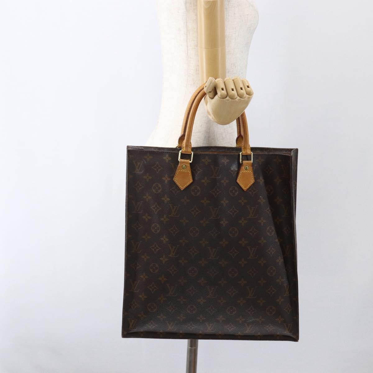 LOUIS VUITTON Monogram Sac Plat Hand Bag M51140 LV Auth BA10199