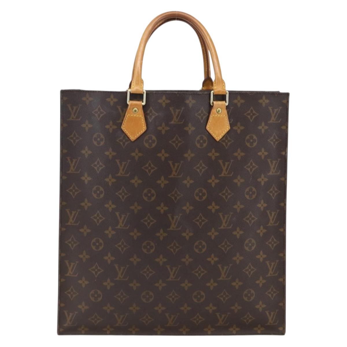 LOUIS VUITTON Monogram Sac Plat Hand Bag M51140 LV Auth BA10199